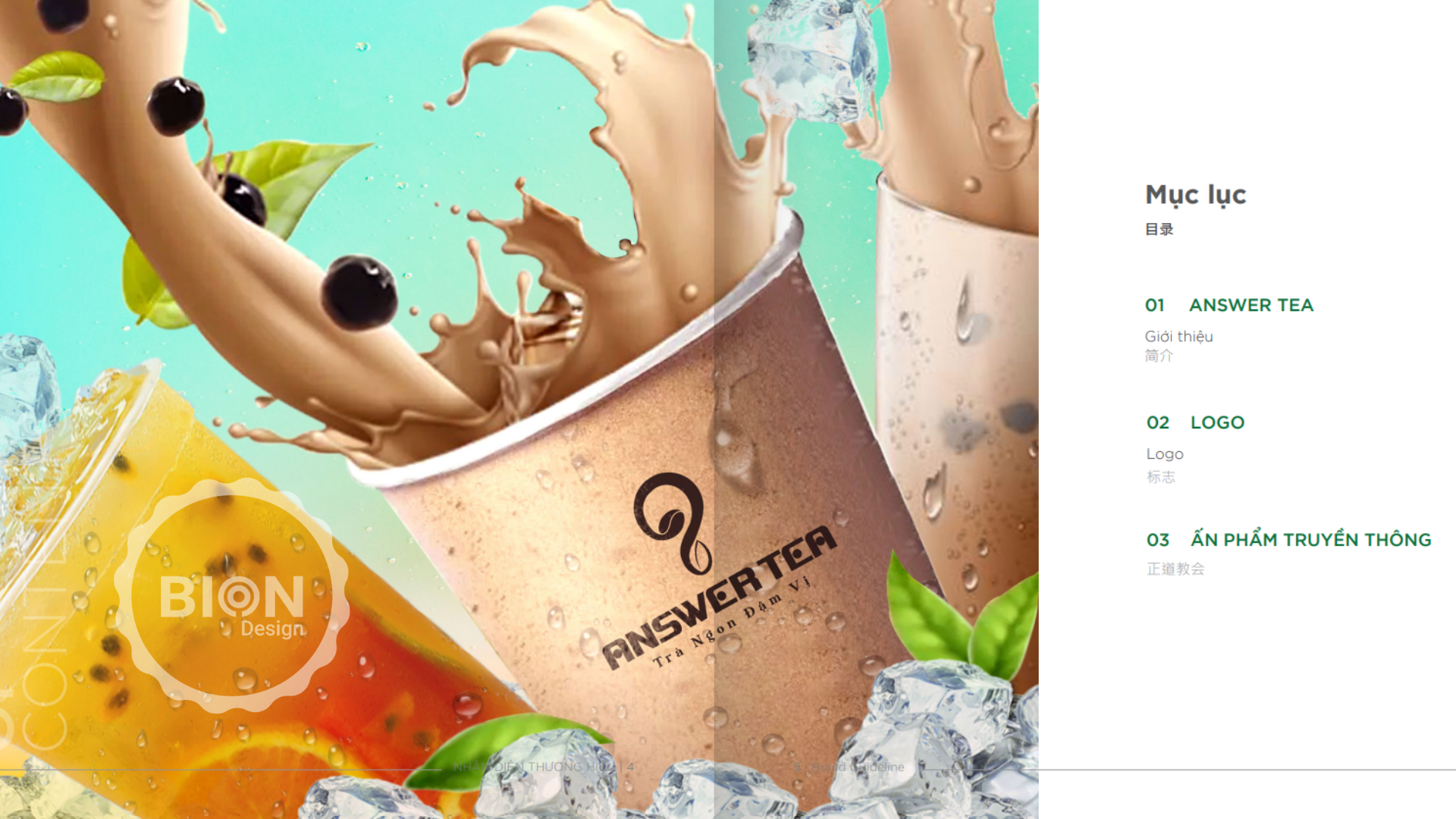 dự án thiết kế bộ nhận diện thương hiệu answer tea