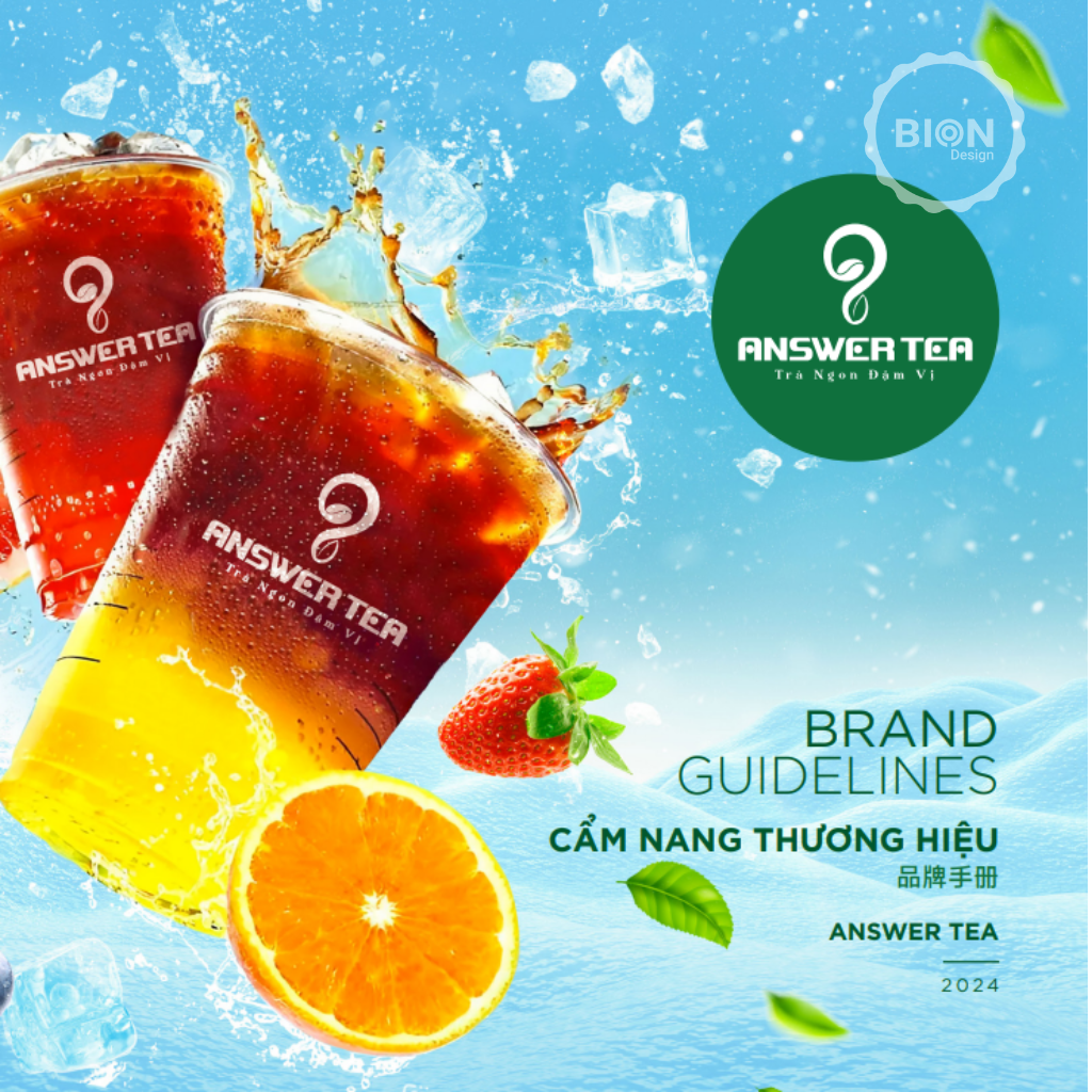 dự án thiết kế nhận diện thương hiệu answer tea