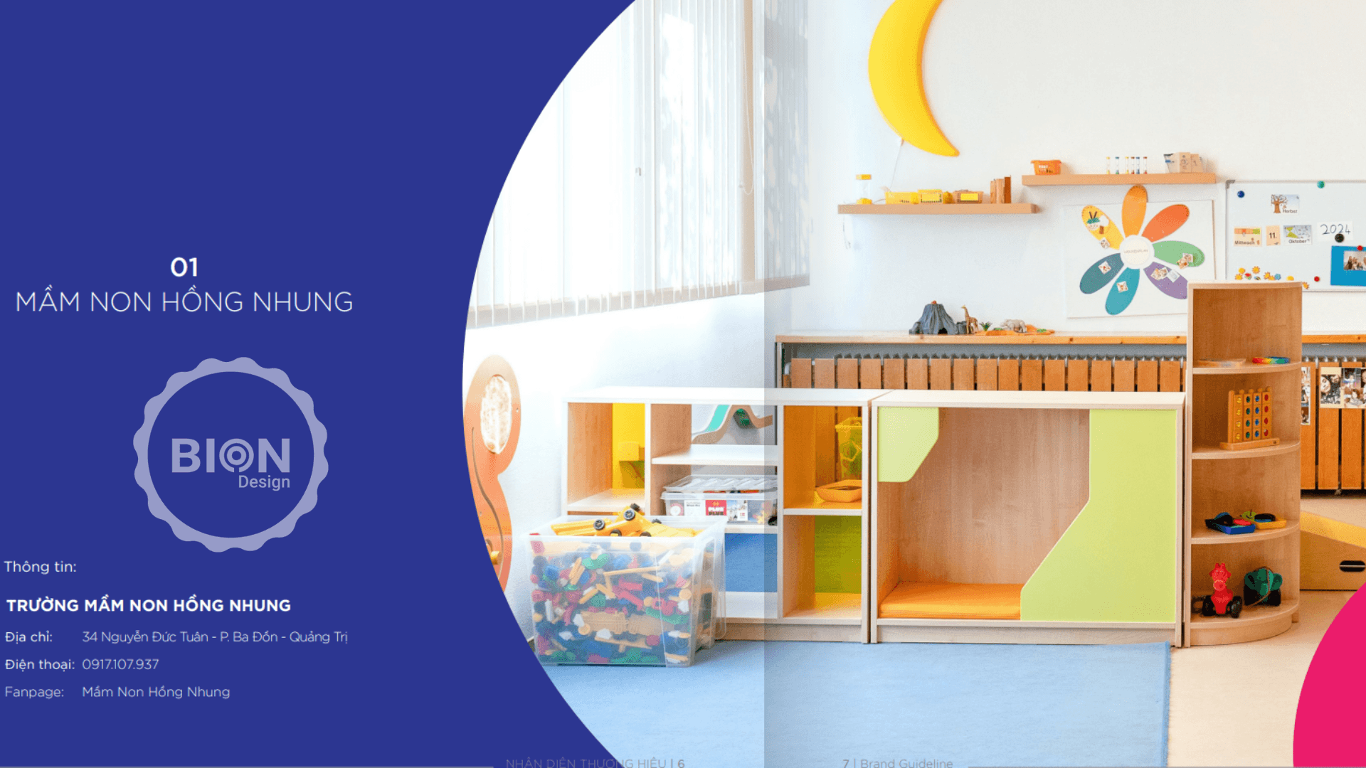 dự án thiết kế logo nhận diện thương hiệu trường mầm non hồng nhung